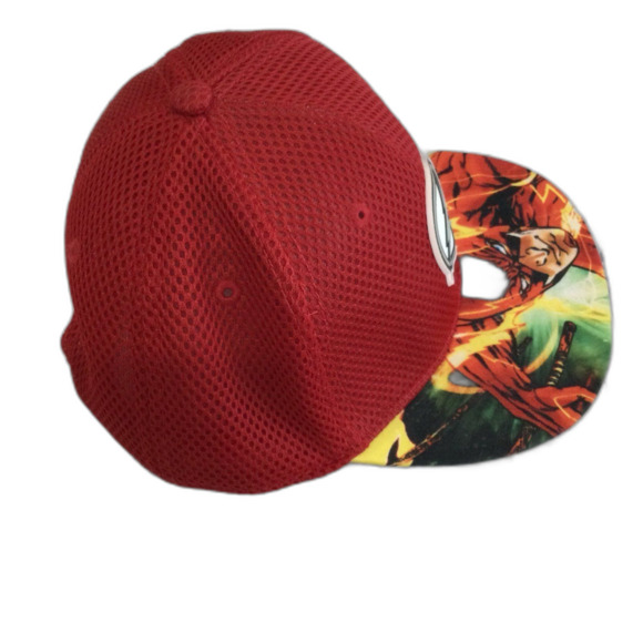 The Flash Cap Hat Men's Adjustable Red DC Comics Graphic Mesh Truckers Logo - Picture 2 of 8